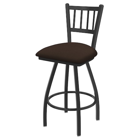 Holland Bar Stool Co 25" Swivel Counter Stool, Pewter Finish, Rein Coffee Seat X810